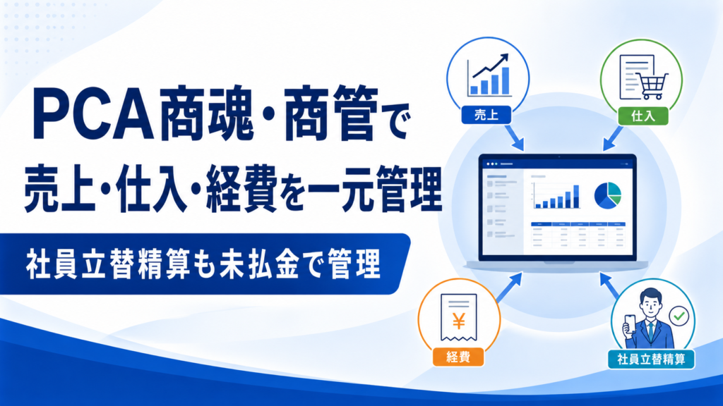 PCA商魂・商管で「売上・仕入・経費・社員立替精算」まで管理する考え方